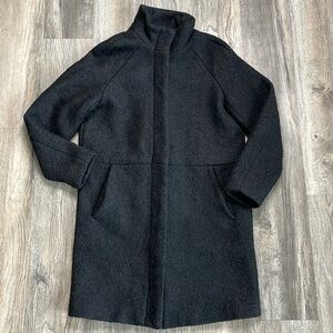 H&M Black Wool-Blend Pea Coat
